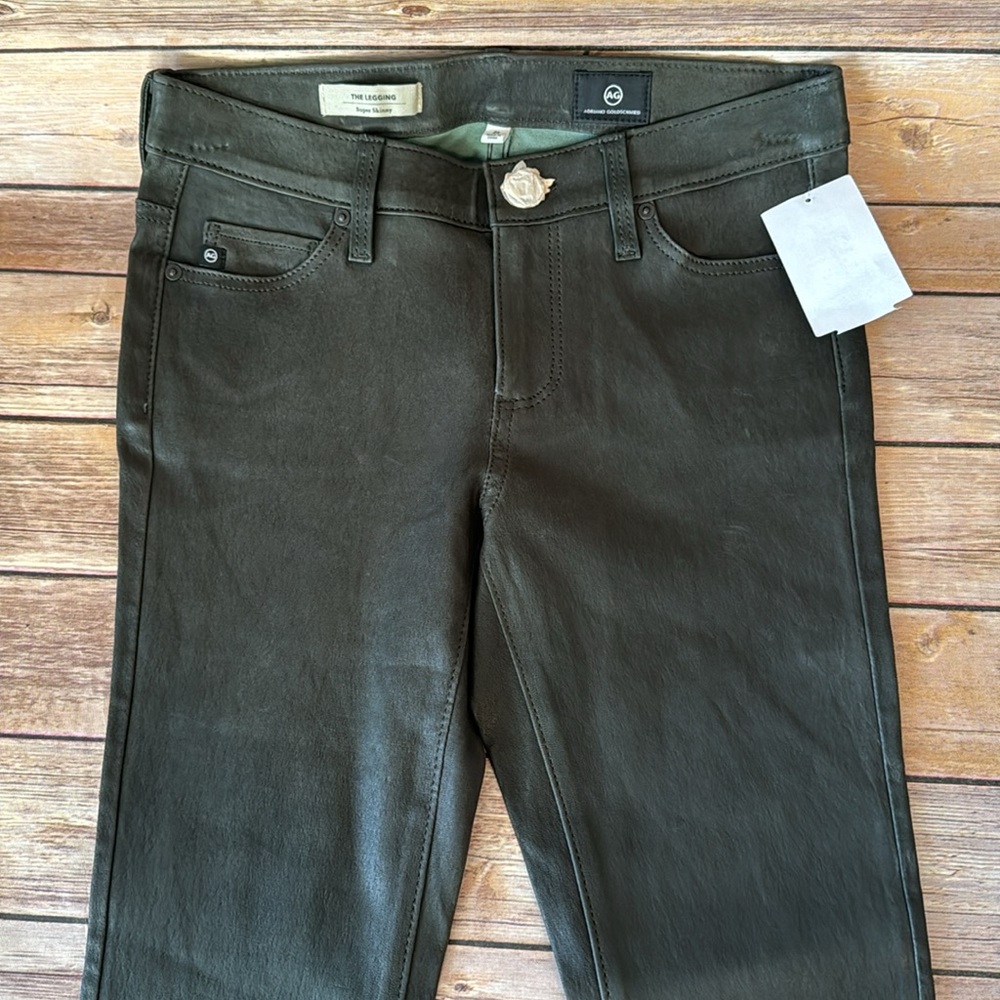 New Ag Adriano Goldschmied lambs leather super skinny the legging